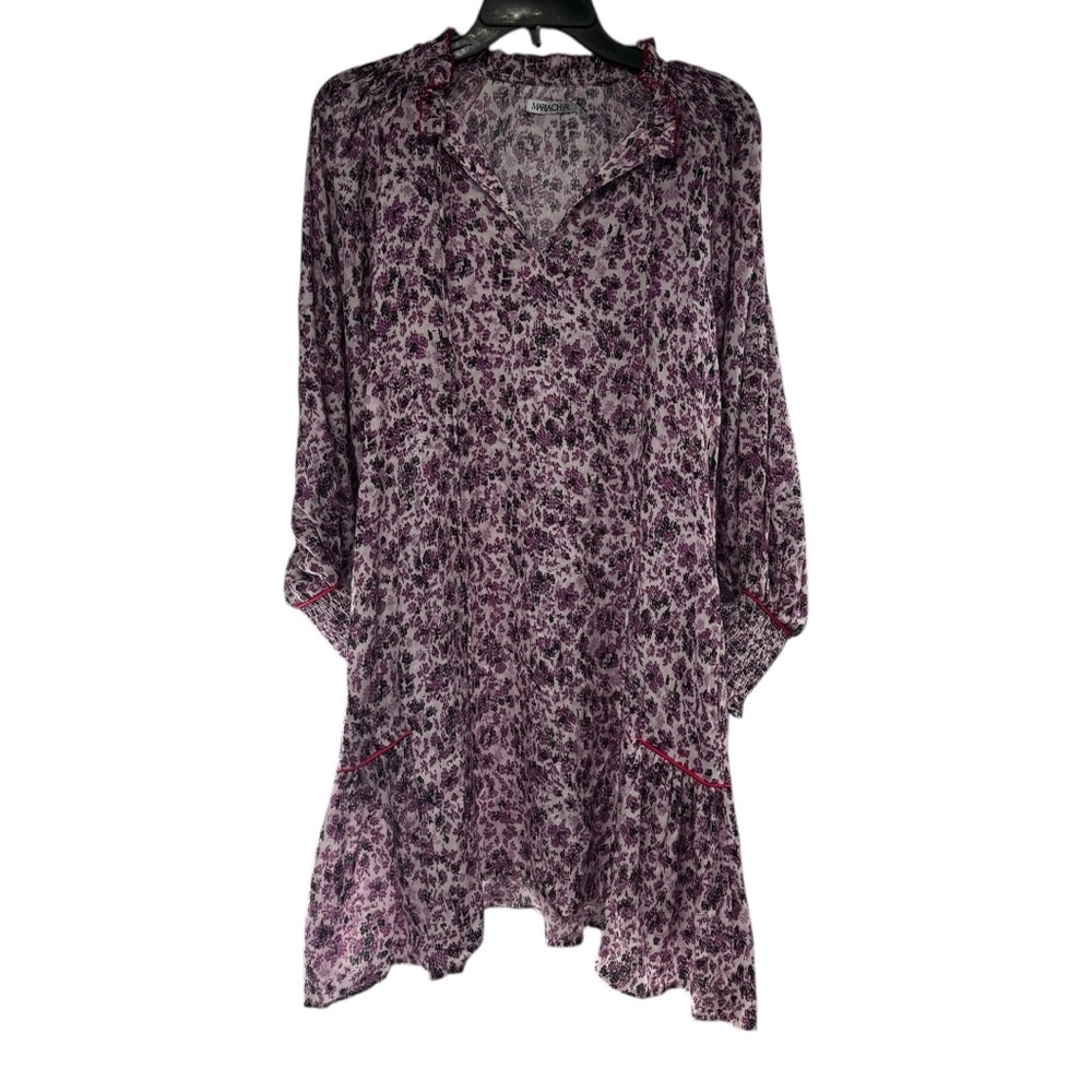Maria Cher Cleo Long sleeve short dress Ainsa purple floral S